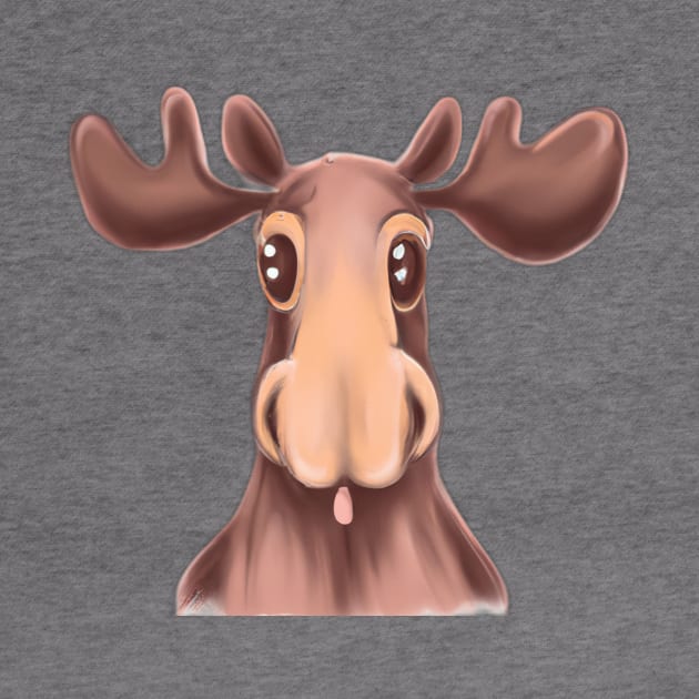 Cute Moose Drawing by Play Zoo